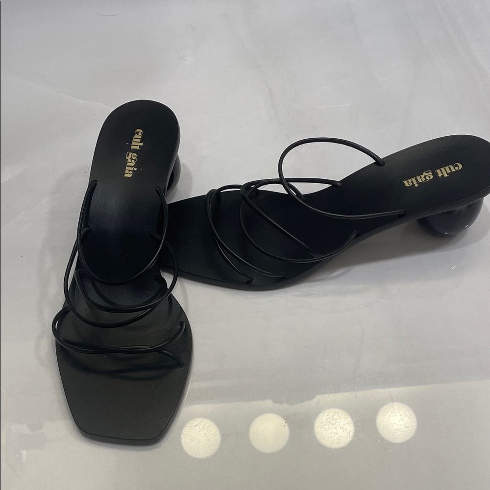 Cult Gaia Black Strappy Heels